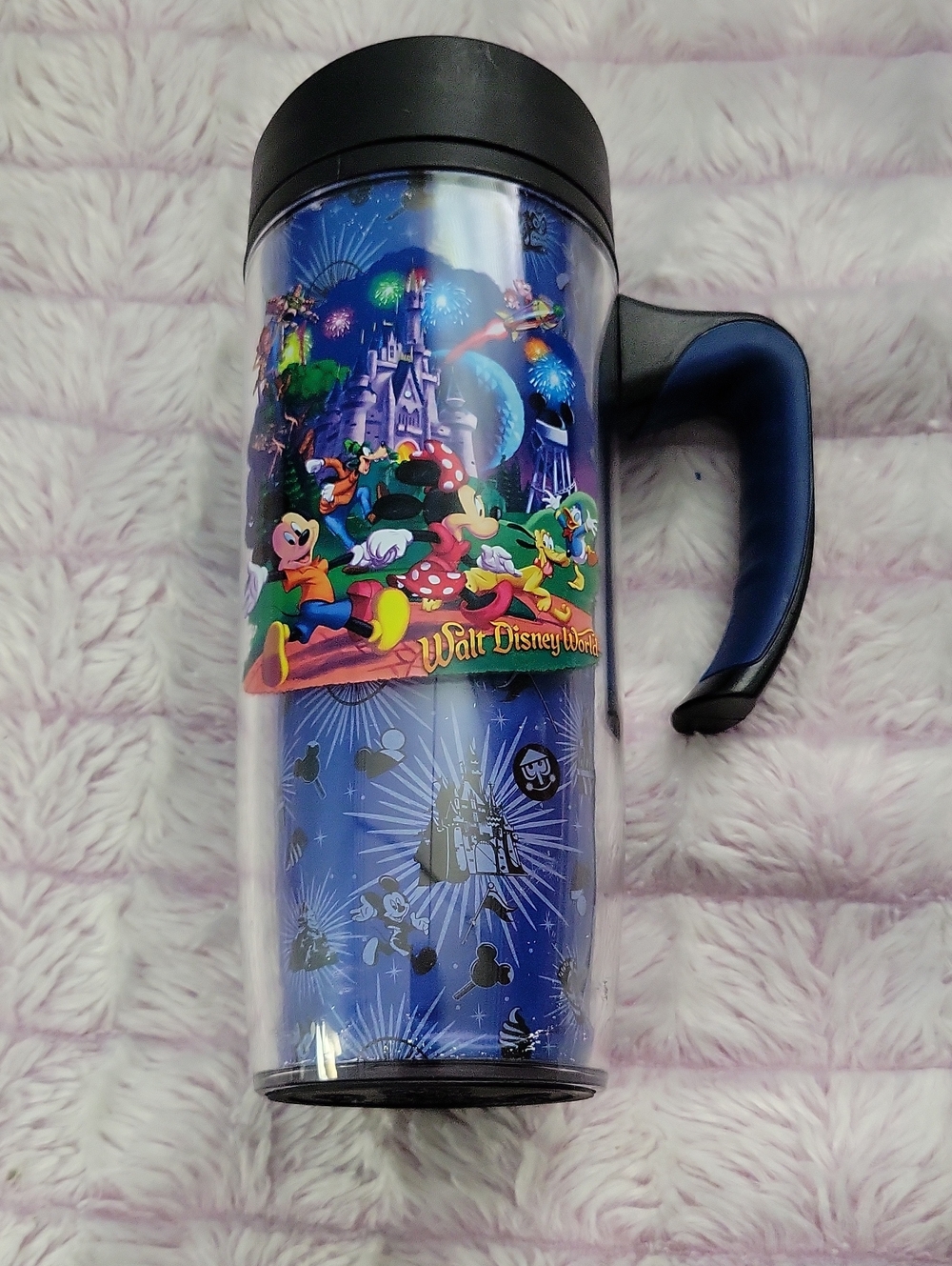 Disney Parks Walt Disney World Mickey Castle Blue Travel Mug Tumbler 18 oz